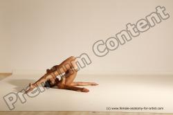 Nude Gymnastic poses Woman White Moving poses Slim long brown Dynamic poses Pinup